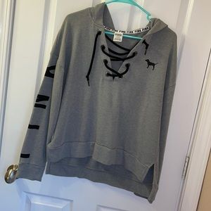 VS PINK-  Grey Hoodie, Loose Fitting